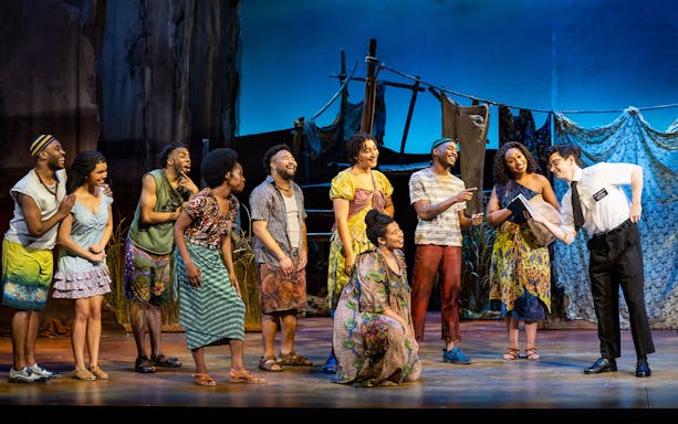 Stage performance of The Book of Mormon cast in Sydney.