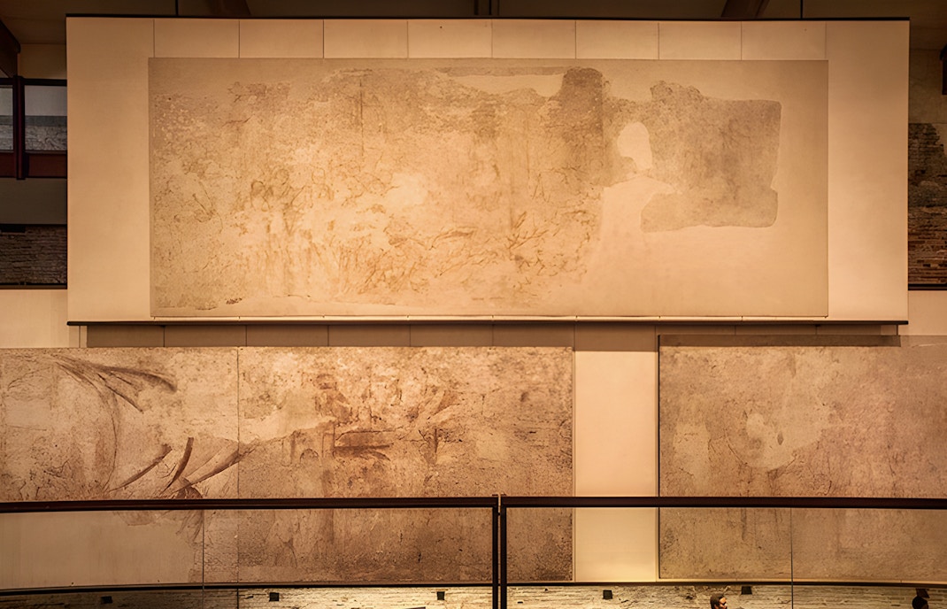 Paintings on the display at Sinopie Museum in Pisa