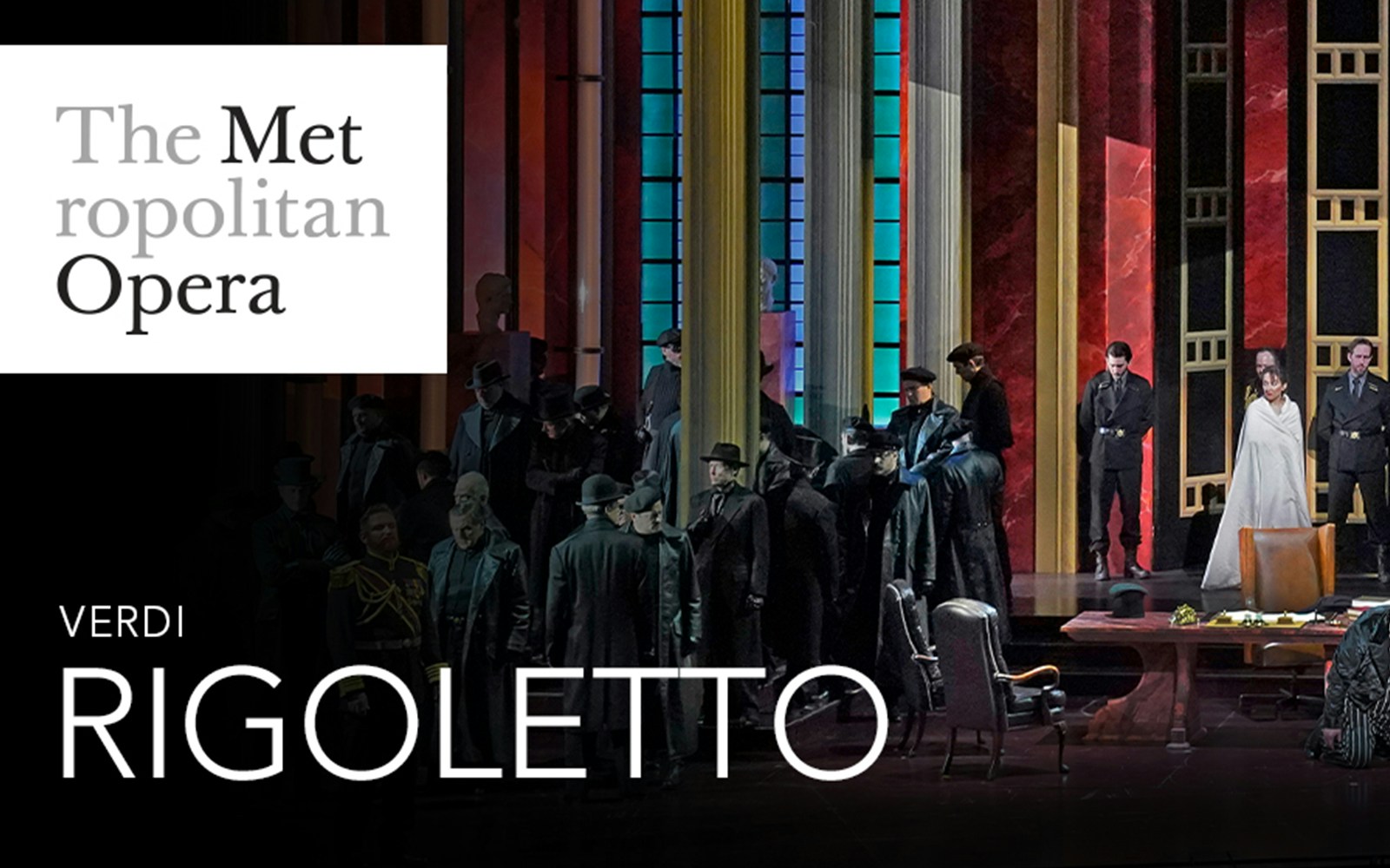 Opera performance of Verdi's Rigoletto at the Metropolitan Opera, New York.