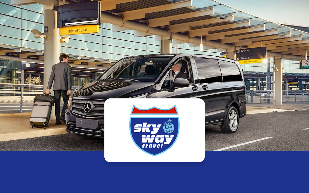 Private airport transfer service in Cappadocia with a black van and driver.
