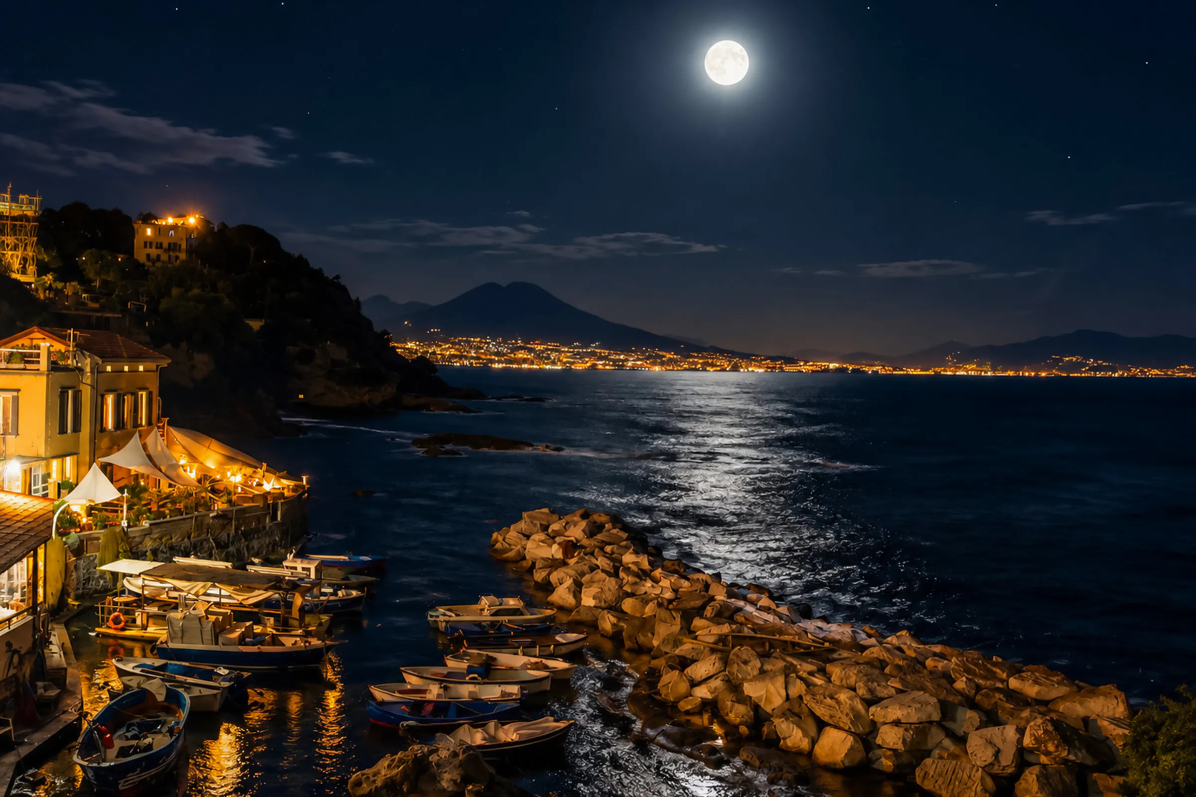 Naples Night Panoramic Minibus Tour with Pizza Dinner and Round-Trip Hotel Transfers