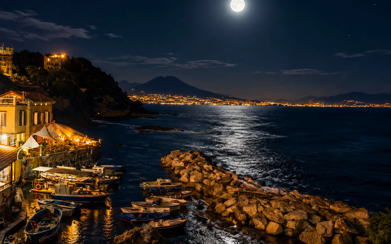 Naples Night Panoramic Minibus Tour with Pizza Dinner and Round-Trip Hotel Transfers