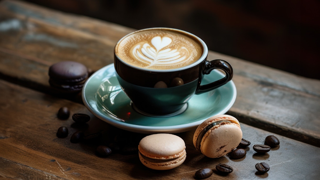 Coffee and macarons