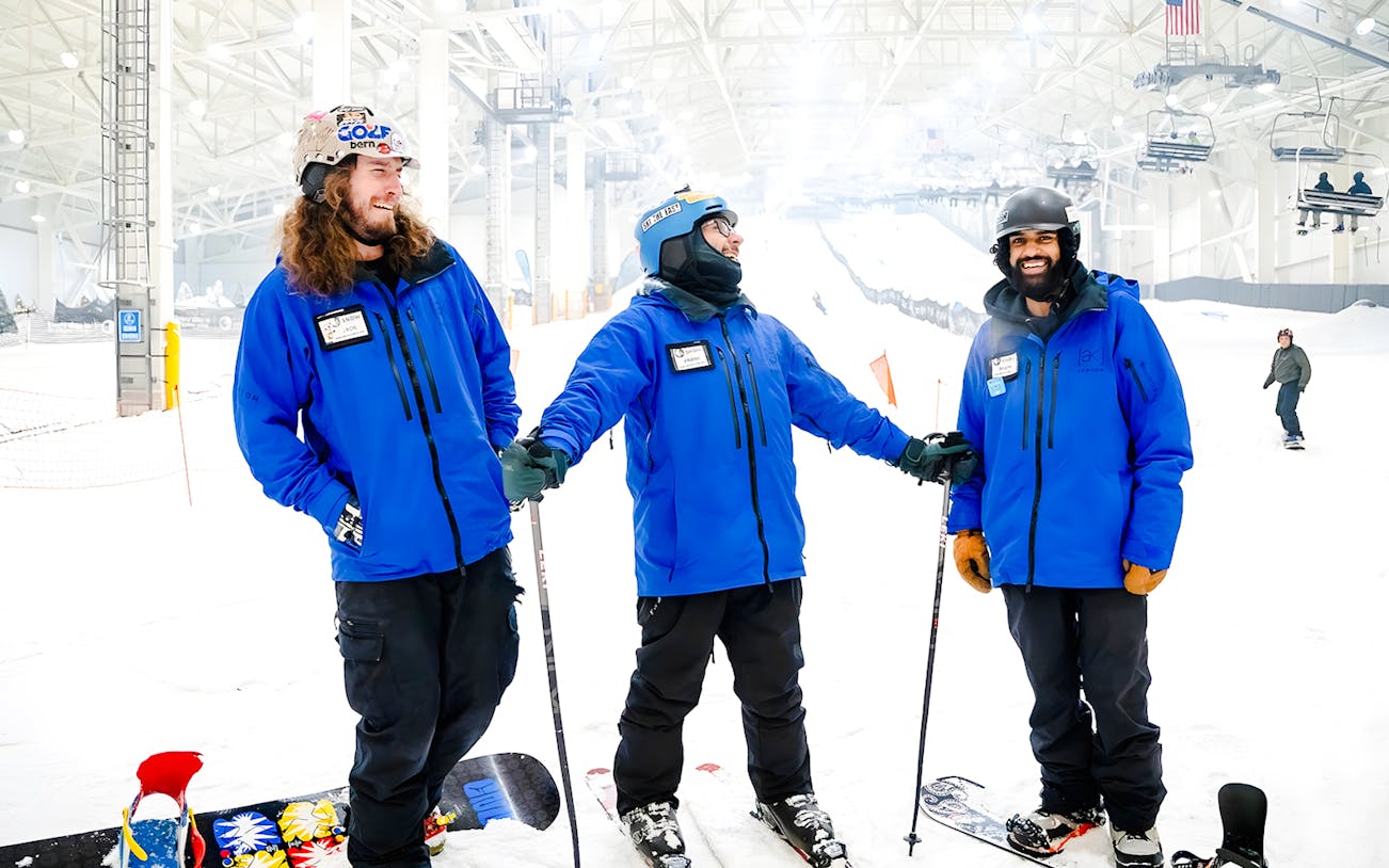 Ski instructors at Big Snow American Dream indoor ski slope.