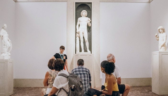 Medieval art exhibit at the Cloisters, part of the Metropolitan Museum of Art, New York City.
