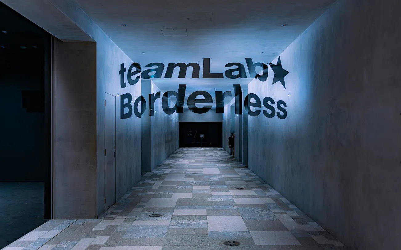 teamLab Borderless entrance hallway in Tokyo.