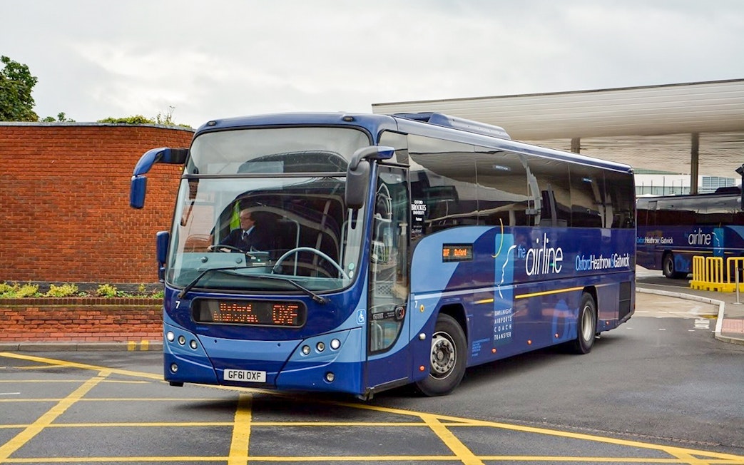 Oxford to Heathrow Airport transfer bus at station.