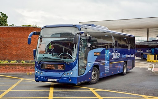 Oxford to Heathrow Airport transfer bus at station.
