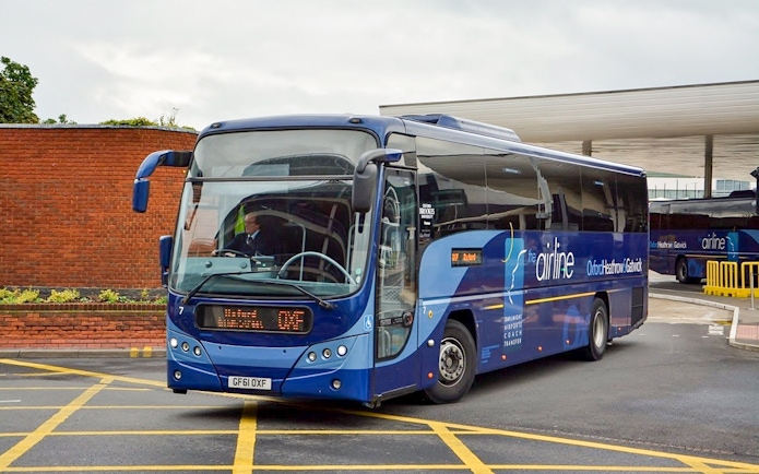 Oxford to Heathrow Airport transfer bus at station.