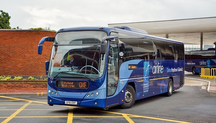Oxford to Heathrow Airport transfer bus at station.