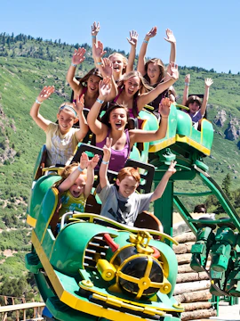 Visitors enjoying a roller coaster ride at Glenwood Caverns Adventure Park, Denver.
