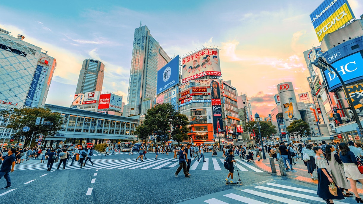 People on the Shibuya crossing, Japan.