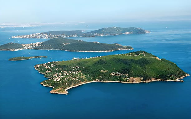 Aerial view of Istanbul's Princes' Islands from Emaar SkyView.