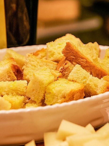 Bread samples at Florence market food tour.