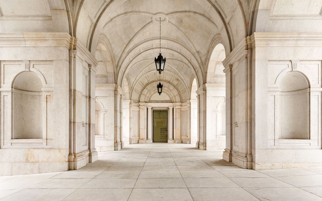 Grand stone archway entrance at Royal Treasure Museum.
