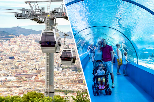Zestaw biletów: Kolejka linowa Montjuic + Bilety do barcelońskiego akwarium