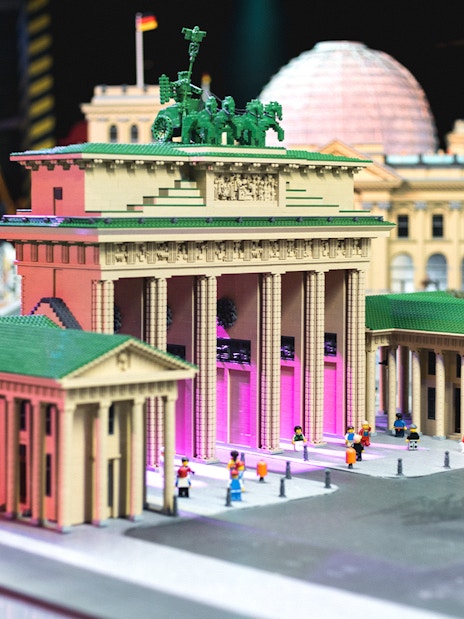Miniature Brandenburg Gate at MINILAND in LEGOLAND Discovery Centre Berlin.
