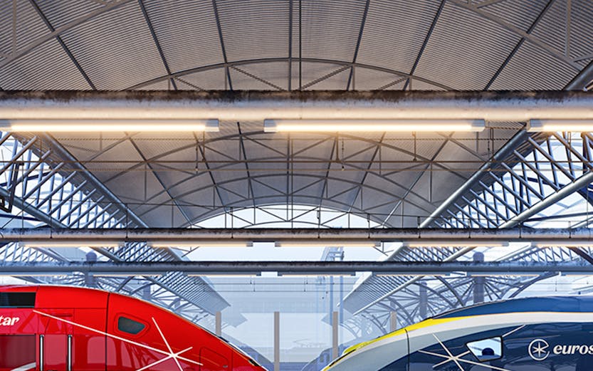High-speed trains at a German station, showcasing Eurail Pass travel options.