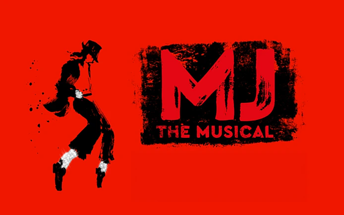 MJ The Musical logo with silhouette of a dancer in iconic pose.