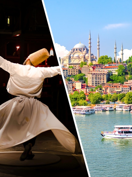 Whirling Dervish performance and Bosphorus cruise near Sultanahmet, Istanbul.