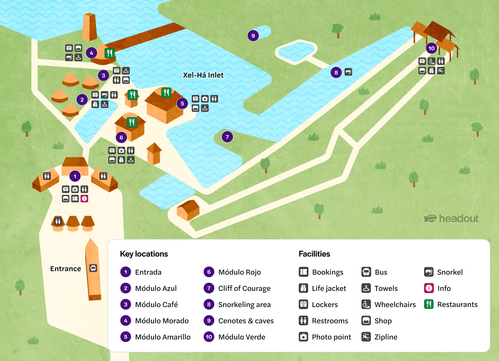 Xel-Ha park map