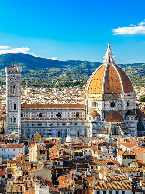 Florence Duomo with cityscape, Italy, viewed from above.