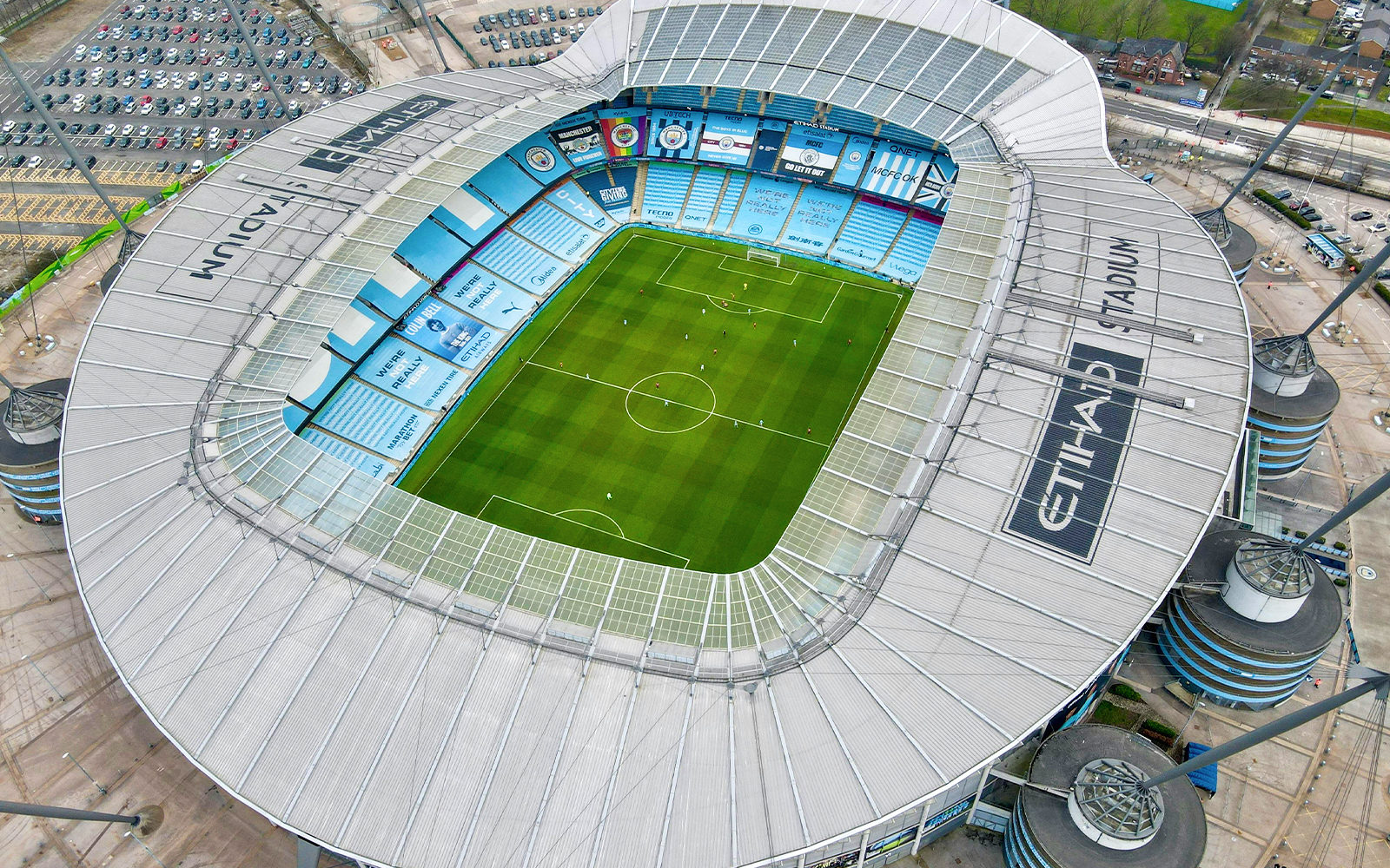 Aerial view of the Etihad Stadium