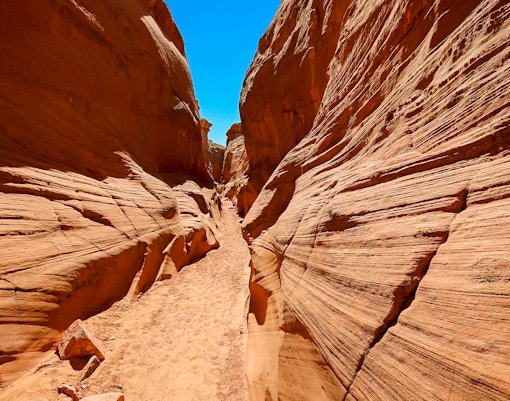 Narrow passage in Secret Antelope Canyon, Page, Arizona.