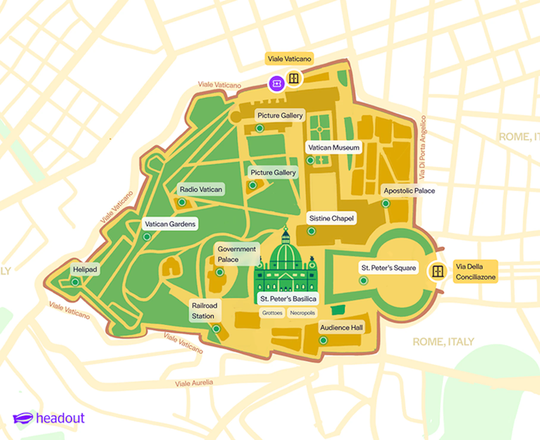 Vatican City Map designed by Headout