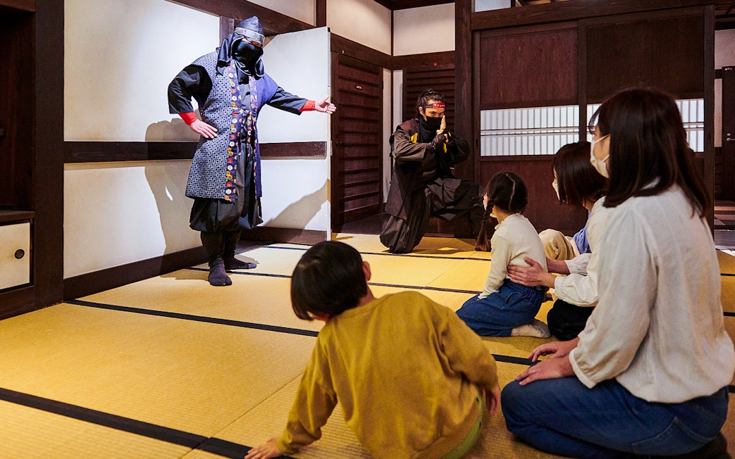 Ninjas performing for visitors at TOEI Kyoto Studio Park.