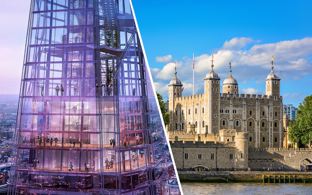 View from The Shard and Tower of London, London tour combo offer.