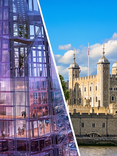 View from The Shard and Tower of London, London tour combo offer.