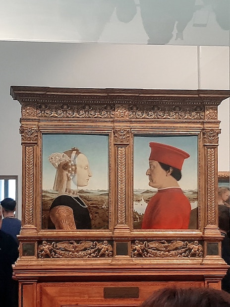 Duke and Duchess of Urbino portraits at Uffizi Gallery, Florence.