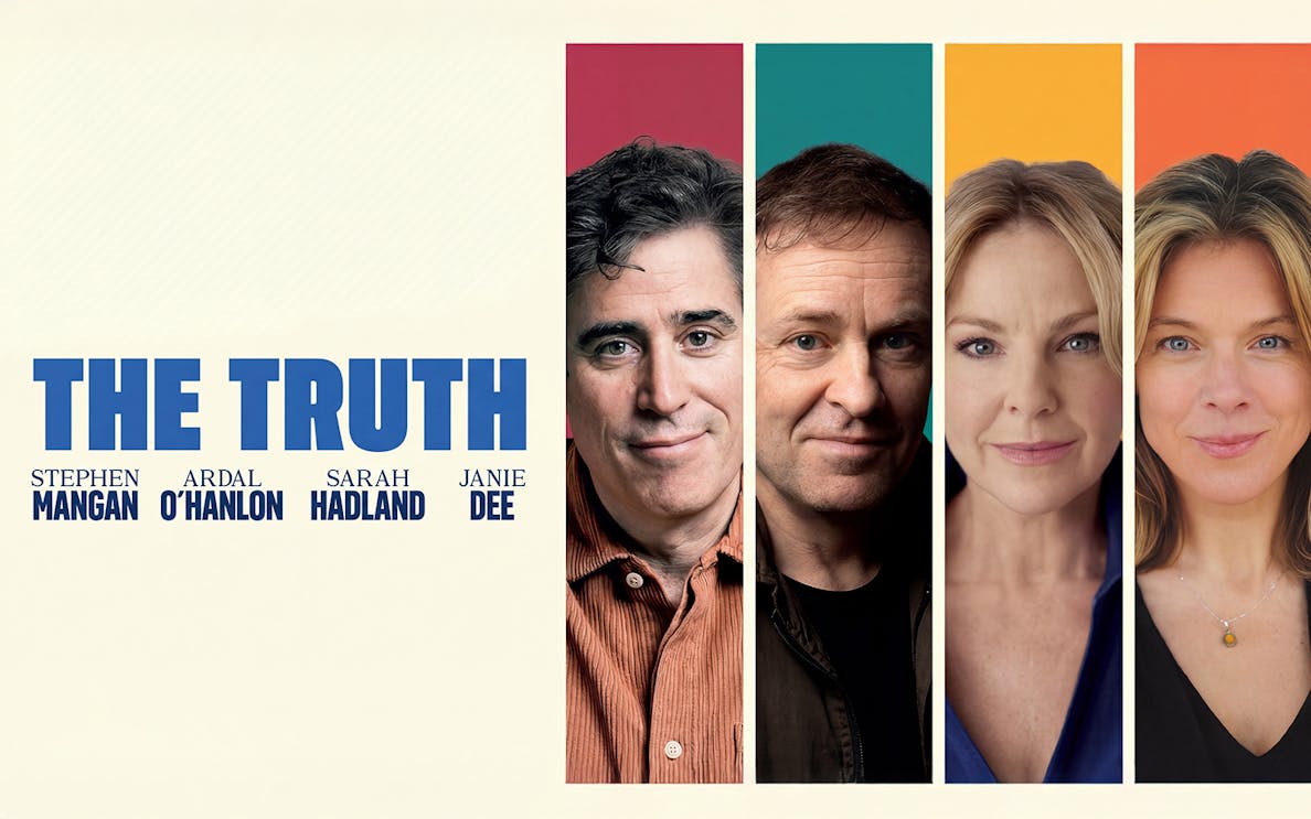 The Truth" promotional poster with four actors' portraits.