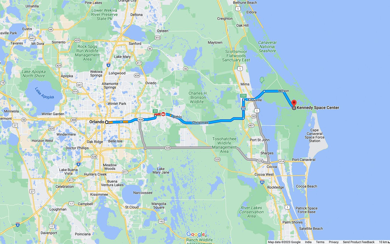 Orlando to Kennedy Space Center