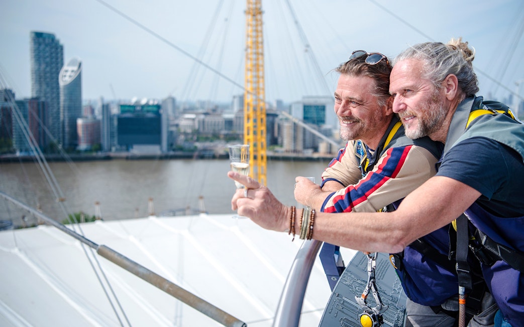 Guests enjoying the view during Up at the O2 Celebration Climb in London.
