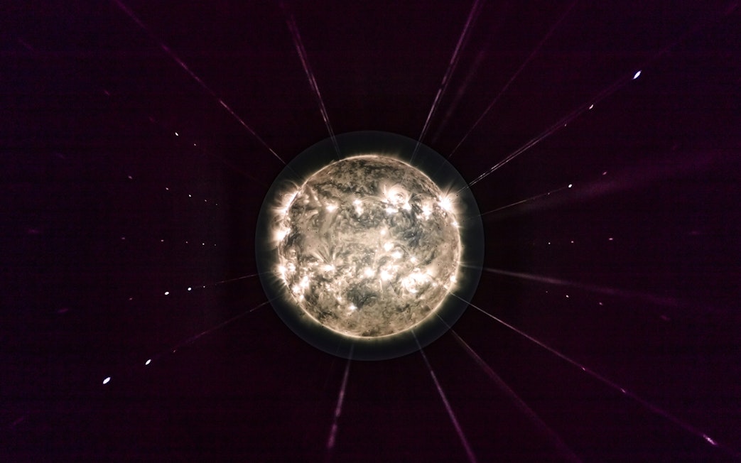 Illuminated sphere exhibit at Light Art Museum.