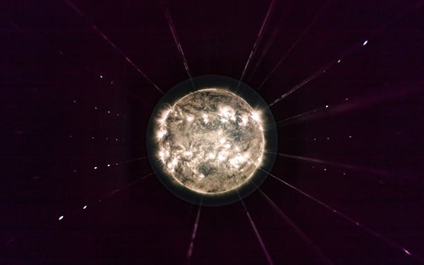 Illuminated sphere exhibit at Light Art Museum.