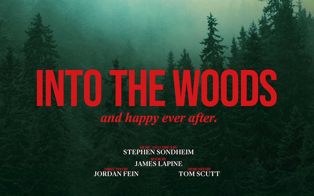 Into the Woods title over a misty forest background