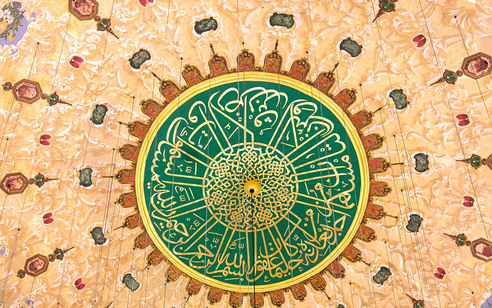 frescoes inside Süleymaniye Mosque in Istanbul