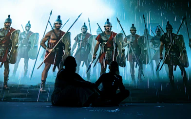 Roman soldiers projected at London Timewalk Exhibition.