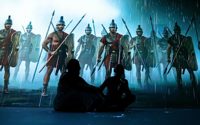 Roman soldiers projected at London Timewalk Exhibition.