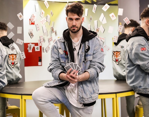 Visitors exploring interactive exhibits at the Museum of Illusions in Madrid.