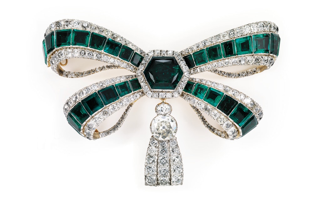 Emerald and diamond brooch from Royal Treasure Museum collection.