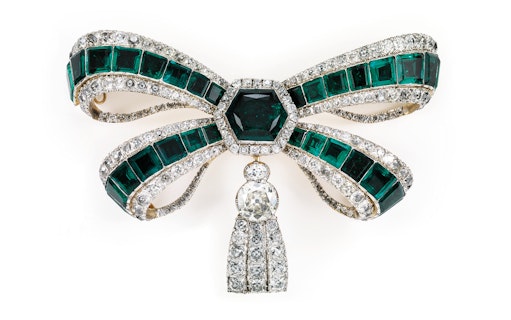 Emerald and diamond brooch from Royal Treasure Museum collection.