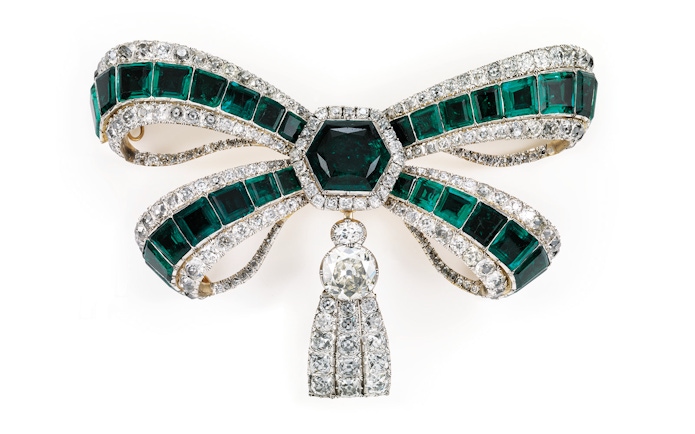 Emerald and diamond brooch from Royal Treasure Museum collection.