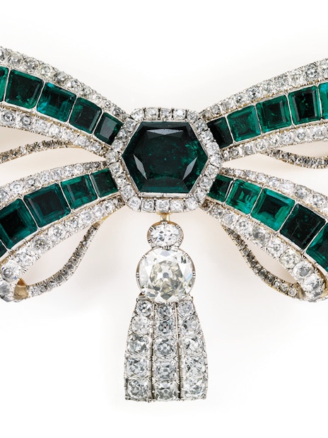 Emerald and diamond brooch from Royal Treasure Museum collection.