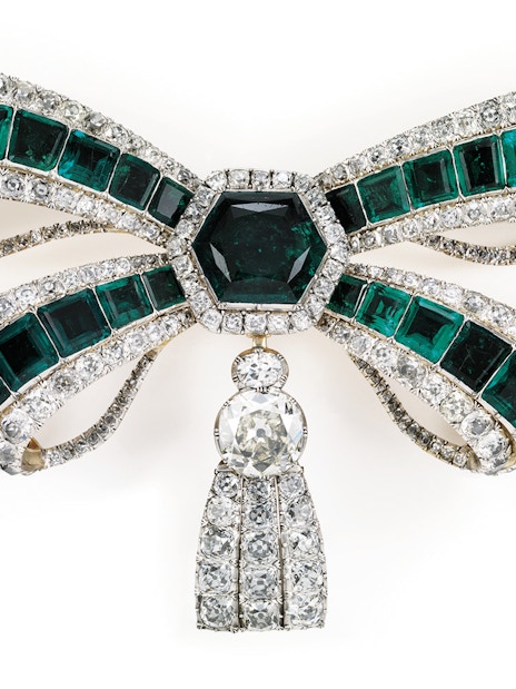 Emerald and diamond brooch from Royal Treasure Museum collection.
