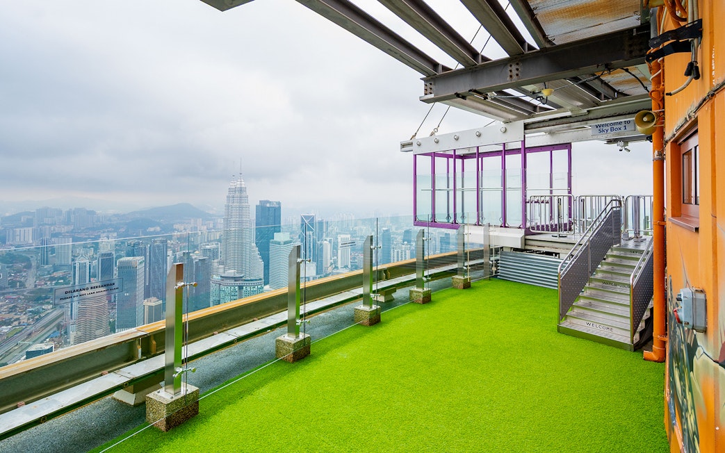 Kuala Lumpur Tower Sky Terrace with city skyline view.