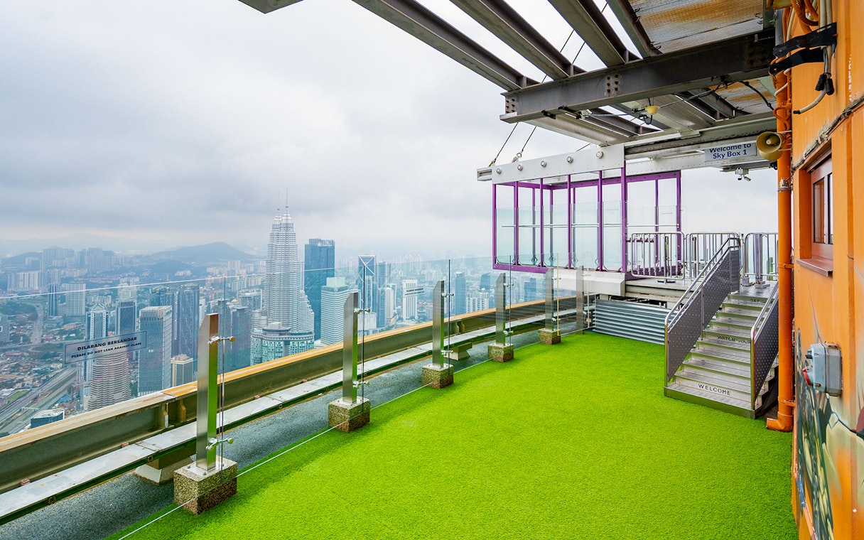 Kuala Lumpur Tower Sky Terrace with city skyline view.